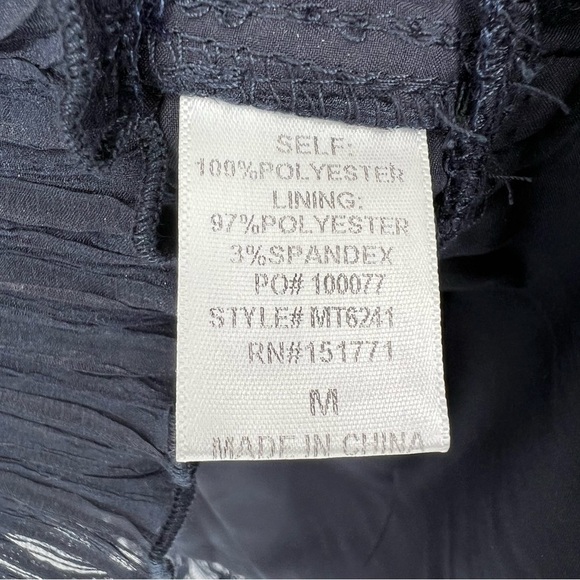 Boutique Navy Blue Wrapover Surplice Blouse - Picture 6 of 10